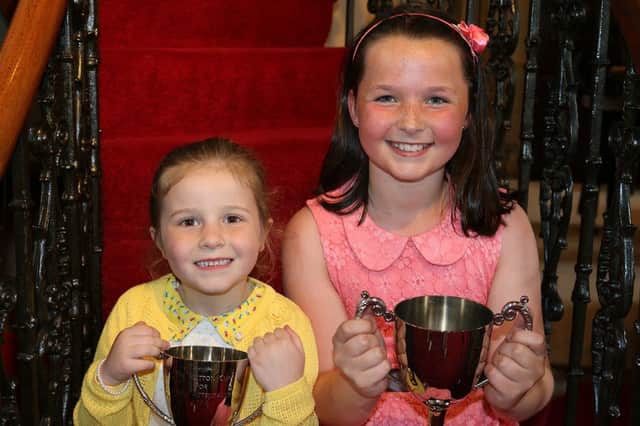 Cup winners at Banbridge Non-Subscribing Presbyterian Church - Heidi Hansen (Best Attendance) and Sarah Forsythe (Bible Knowledge).