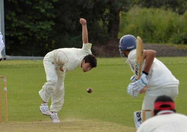 Ross Bryans bowling for Templepatrick in their NCU Section 1 league game against Bangor. INNT 27-002-PSB