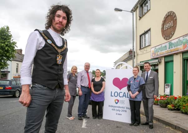 Lord Mayor of Armagh City, Banbridge, and Craigavon Borough Council, Garath Keating urges shoppers to support  the local business community. Pic by PressEye Ltd.
