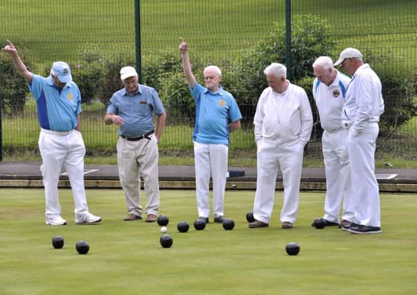 Action from the bowls between Lisnagarvey B v Annalong at Warren Gardens US2416-405PM Pic by Paul Murphy