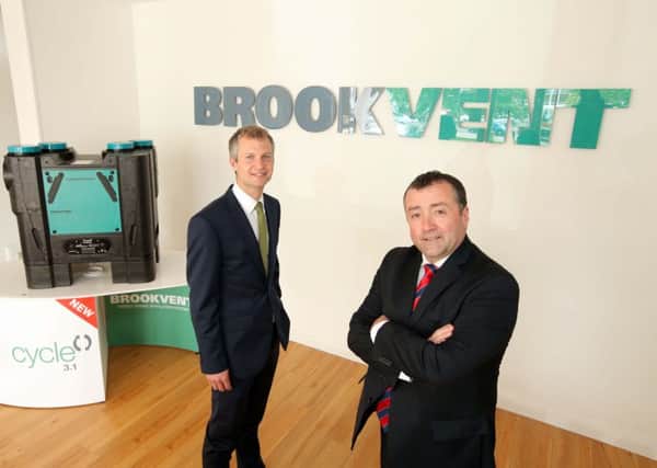 .  Pictured (l-r) are Declan Gormley, Managing Director, Brookvent and Christopher Murray, Relationship Director, Barclays.   INUS Brookvent