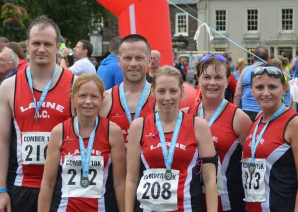 The Larne Athletic Club contingent at the Comber 10k. INLT 27-913-CON