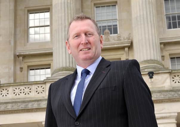Press Eye - Belfast - Northern Ireland  -  26th March 2014 -  

Picture by Stephen Hamilton / Press Eye 

 Captain Doug Beattie MC who has joined the Ulster Unionist Party. He is pictured at Parliament Buildings, Stormont.