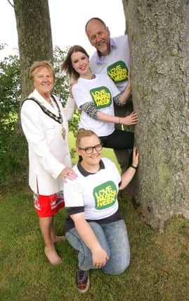The Mayor of Mid and East Antrim Borough, Councillor Audrey Wales MBE, officially launches Love Parks Week 2016. She is pictured with Alison Diver, (in middle) Growing Communities Officer, Mid and East Antrim Borough; Michael Patterson (top of picture) Mid and East Antrim Borough Supervisor at Parks and Open Spaces Section and Rebecca Stevenson, from the Conservation Volunteer.