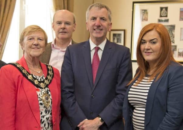 A team from Mid and East Antrim Council met with the Finance Minister.  INCT 28-726-CON