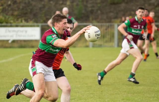 Action from Eoghan Rua against Lavey. Pic: Davy McDonald