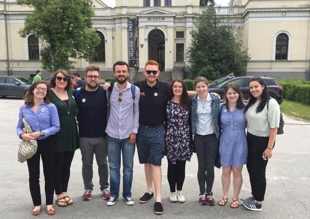 Ruth Foster from Broughshane pictured with other members of the Young Leaders delegation in Bosnia.
(Submitted Picture).