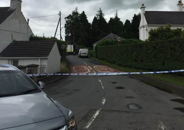 Bomb disposal team in attendance during an 'elaborate hoax' at Dromore's Ballymacormick Road.