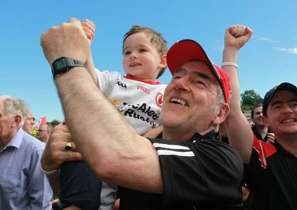 Ulster GAA Senior Football Championship Final, Clones,
Monaghan 17/7/2016
Tyrone vs Donegal
Tyrone's Mickey Harte celebrates with his grandson Michael at the final whistle
Mandatory Credit Â©INPHO/Lorraine O'Sullivan