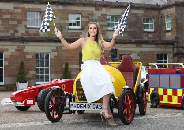 Oyster Pearl Shannon Graham gets set for the 2016 Phoenix Natural Gas Soapbox Derby which will be held at Hillsborough International Oyster Festival on Saturday 3rd September 2016 as part of the Festivals annual showcase