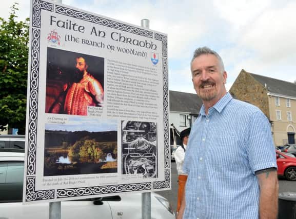 Dan O'Neill who helped unveil the commemoration interpretation board to commemorate the connection between Hugh O'Neill and the people of Stewartstown.INMM2916-323