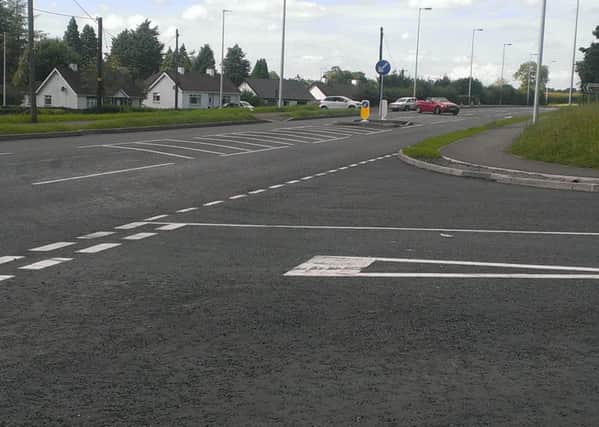 The new road re-alignment on Cullybackey Road/Woodtown Road