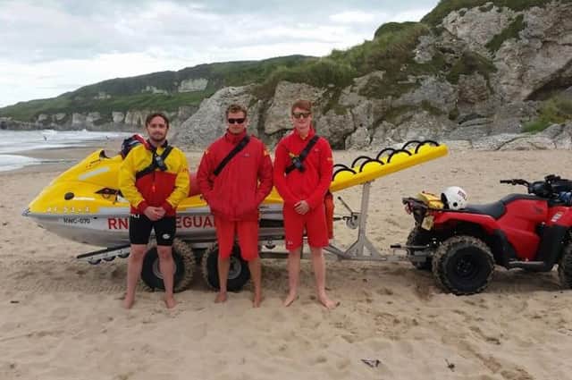 RNLI Lifeguards, Bosco McAuley, Ali Boyd and Stephen Parish