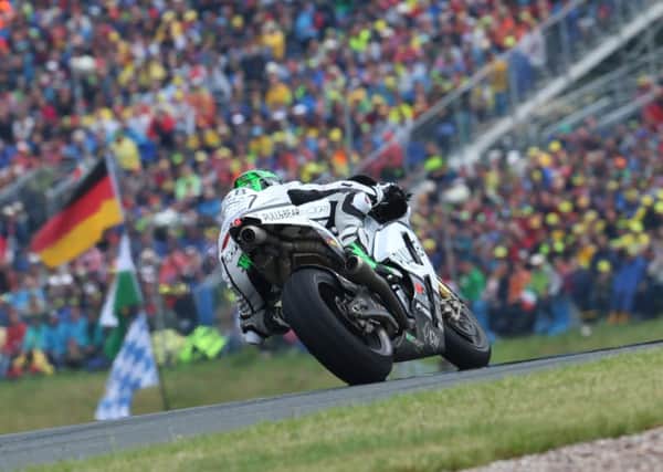 Eugene Laverty on his way to 11th position in SUnday's MotoGP round in Germany. Picture: Bonnie Lane.