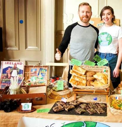 Sarah McGreechan and Conor OHare present Sarahs World Fare, a three month old business promoting homemade, plant-based food inspired by flavours of the world.