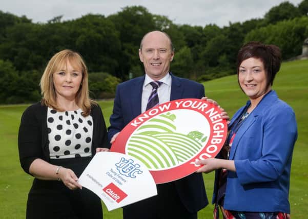 Minister Michelle McIlveen is pictured at the launch alongside Mark McClements, sales manager for Calor and Roberta Simmons, YFCU president. INCT 29-733-CON
