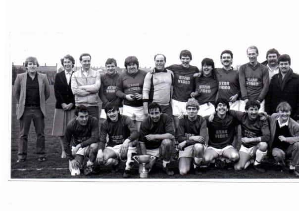 Greenwood FC after beating Co Down Rangers 2-1 in the Sloan Cup Final May 1986.