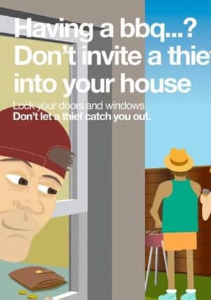 A PSNI poster warning homeonwers to be vigilant against opportunistic thieves. INLT-30-709-con