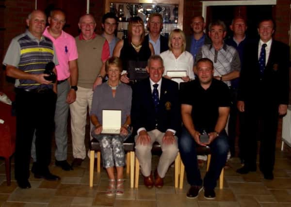 City of Derry Captain Mr Clive Brolly pictured with Prize winners after his Captains Day. INLS30-COD Golf 1