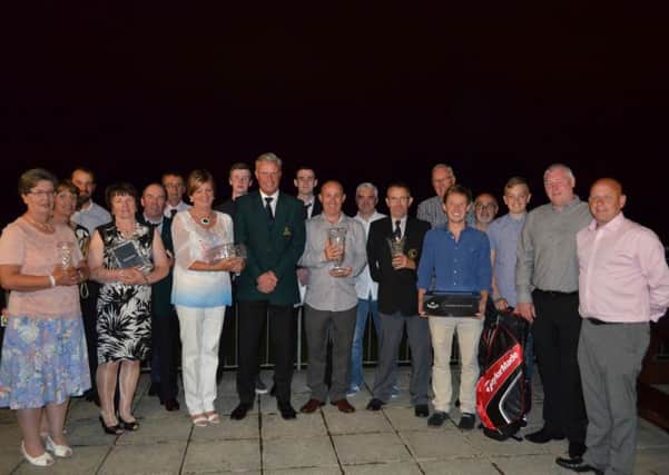Foyle Golf Club Captain Mr Emmet McNally pictured with prize winners from his hugely successful Captains Day. INLS30-Foyle Golf 2