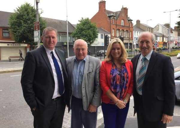 Welcoming the Lurgan Townscape Initiative were from L to R: Doug Beattie MC MLA, Ald Jim Speers, Jo-Anne Dobson MLA and Ald Arnold Hatch