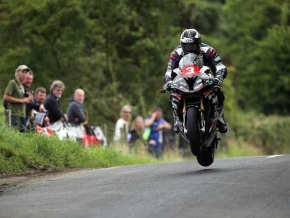 Michael Dunlop on his MD Racing BMW during Superbike qualifying at the Armoy Road Races on Friday.