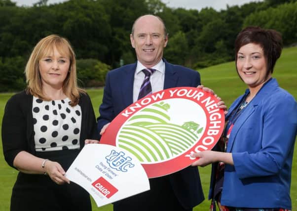 The Minister  Michelle McIlveen at the launch alongside Mark McClements, Sales Manager for Calor and Roberta Simmons, YFCU President.