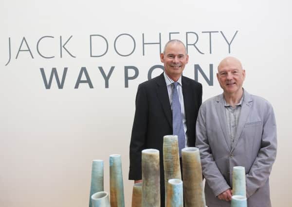 Craft NI Chief Executive Alan Kane and world renowned ceramic artist Jack Doherty launch the tenth August Craft Month with DohertyÂ’s exhibition Â‘WaypointÂ’ at the Market Place Theatre in Armagh in conjunction with the John Hewitt International Summer School.