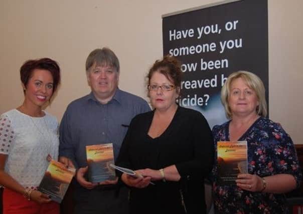 Pictured at the launch of the 'Hope and Light in the Darkness' booklet are Danielle Gallagher, Bereaved by Suicide Service Support Officer; David Olphert, Family Liaison for those bereaved by suicide Officer; Joy Hammond, Head of Conditioning Management Programme and OT and Phil Hughes, Assistant Director, Mental Health Services. (Submitted Picture).