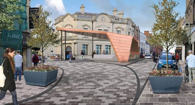 A photomontage of what the Public Realm Scheme has in store for the Bandstand area at Broadway, (Submitted image).