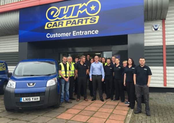 Staff at the new Euro Car Parts firm. INPT36-003