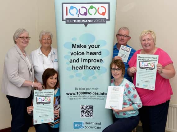 Regional Lead for 10,000 Voices initiative Christine Armstrong, Southern Trust Volunteer Anne Herdman (from Banbridge), Eamon McNeill (from Kilmore), Patient Support Manager Edel Corr (from Coalisland)