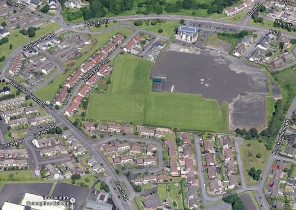 An overview image of the development site between Irish Street and Top of the Hill courtesy of Google.