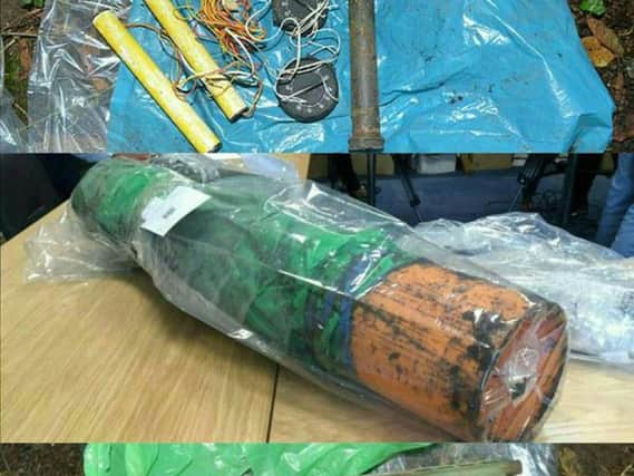 Some of the weapons uncovered during the police search in Lurgan.