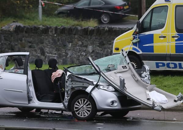 The Renault Clio which was involved in a road accident with an unmarked silver PSNI Mitsubishi, claiming the lives of Sister Frances Forde and Sister Marie Duddy near Newry in September 2014