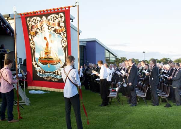 Ahoghill RBP will parade their new banner at the Last Saturday demonstrations, on August 27. (Submitted Picture).