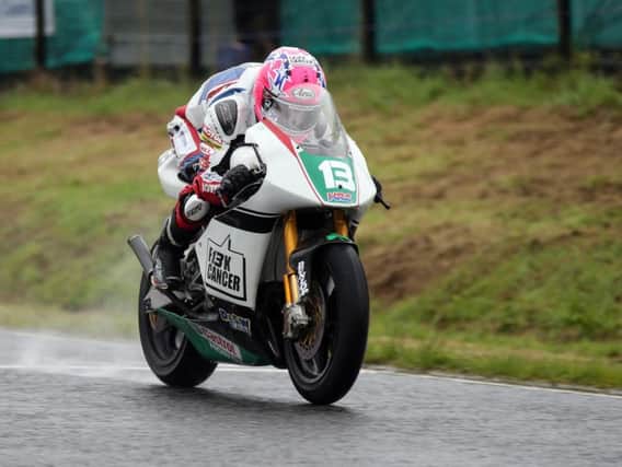 Lee Johnston on his 250cc Honda during practice at Dundrod on Wednesday.