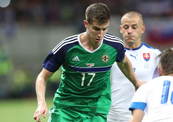 Paddy McNair in action for Northern Ireland. Pic by Presseye. INLT 23-912-CON