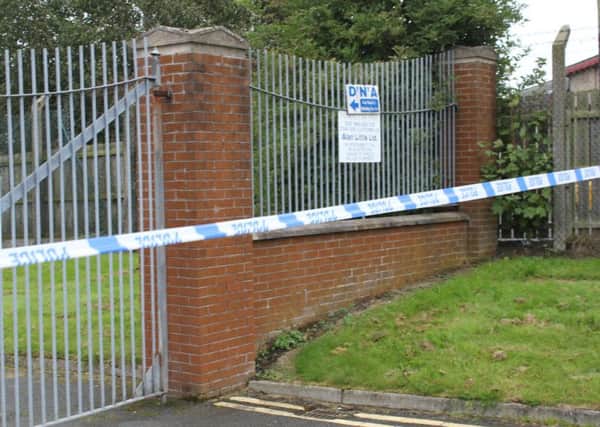 Police cordoned off the scene of the fatal accident at Little Electrical in Lurgan