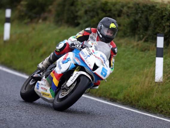 Bruce Anstey on the Valvoline Padgetts Supersport Honda at Dundrod.