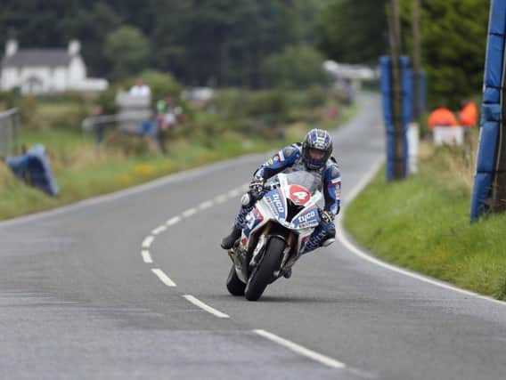 Ian Hutchinson on the Tyco BMW Superstock machine at Dundrod.