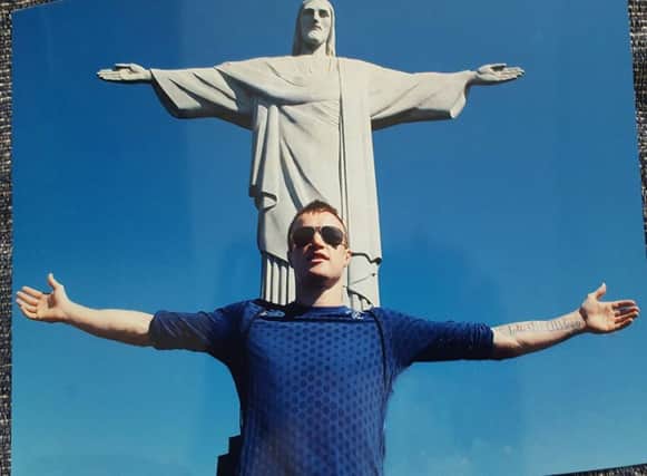 Steven Donnelly at the Christ the Redeemer staute in Rio.