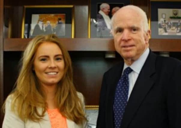 Patricia OLynn pictured with Senator John McCain. INLT 33-810CON