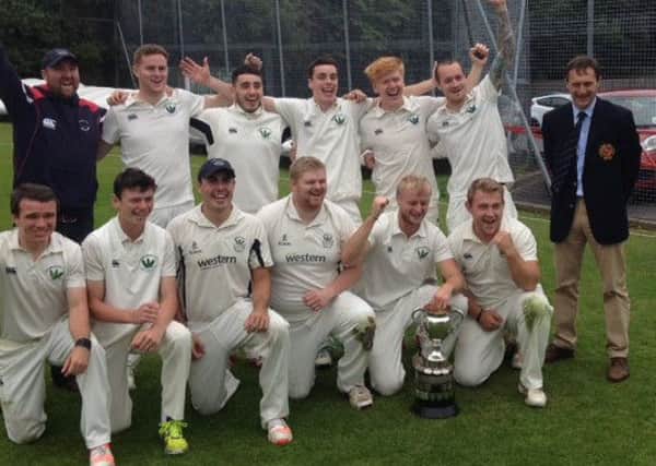The victorious Derriaghy Second XI with Intermediate cup