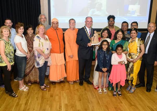 A number of dignitaries from India attended the celebration at Ranfurly House Arts & Visitor Centre including: Swami Sarvalokananda, Principal Monk of Khar Ramakrishna Mission, India and Swami Purnanandaji, spiritual director of Eire Vedanta Society. Also in attendance was Mr. Mrinal Chowdhury, former Mayor of Harrow, London.