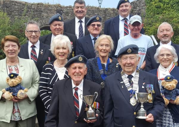 (file photo) Members of the Carrick branch of the RAF Association showing off the trophies they won for the highest collection in 2015.  INCT 34-736-CON