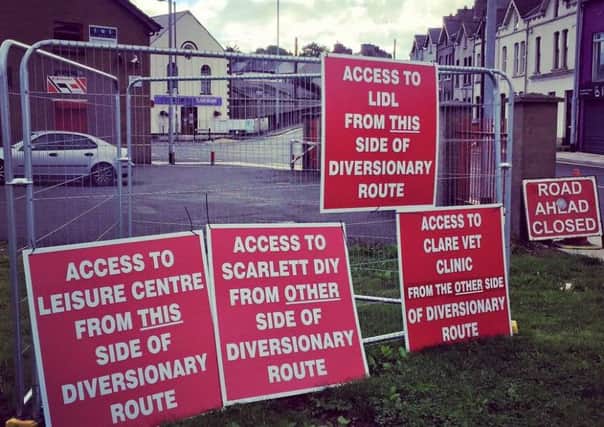 A number of residents have been confused by the signage at the end of the Ballynure Road. Pic by Love Ballyclare. INNT 34-811CON