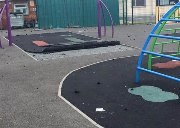 A play area in north Lurgan destroyed by child vandals