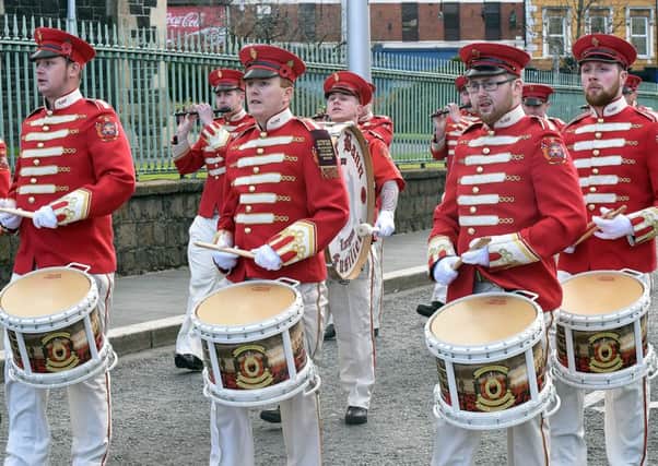 Upper Bann Fusiliers during the ABOD parade on Monday. INLM13-235.
