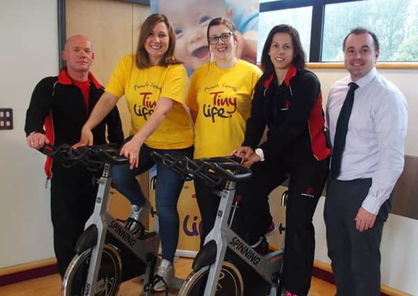 William McQuaide (gym instructor); Cate Conway, Q Radio presenter; Anglea Wright; Cheryl McCracken (gym instructor) and Paul Mawhinney, Amphitheatre centre manager.  INCT 35-732-CON